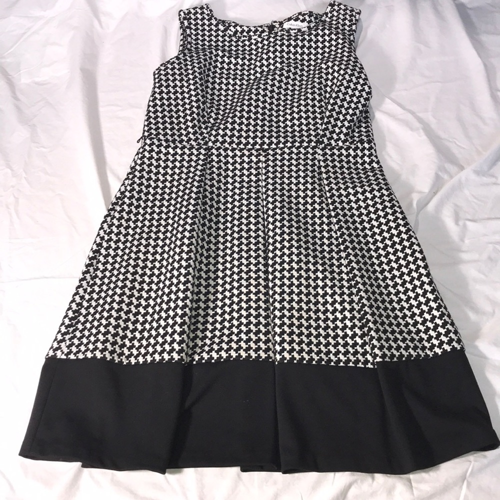 Calvin Klein sleeveless houndstooth dress